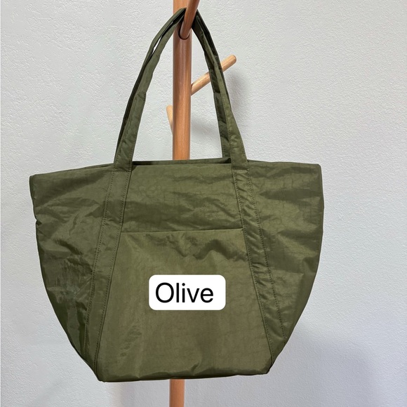 Handmade Water Repellent Nylon Tote Bag Minimalist Shoulder Hobo Purse - Picture 7 of 17